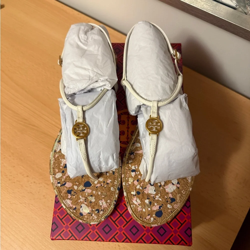Tory Burch White Strappy Sandals